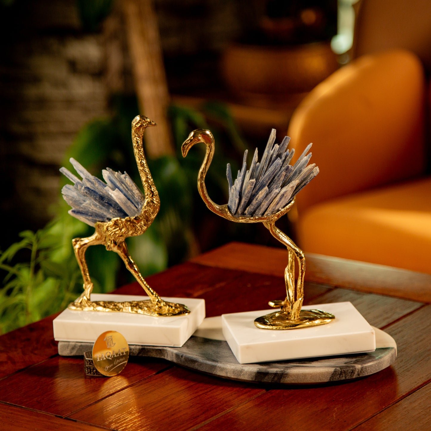 Modern Luxury Flamingo Crystal Copper Ornament