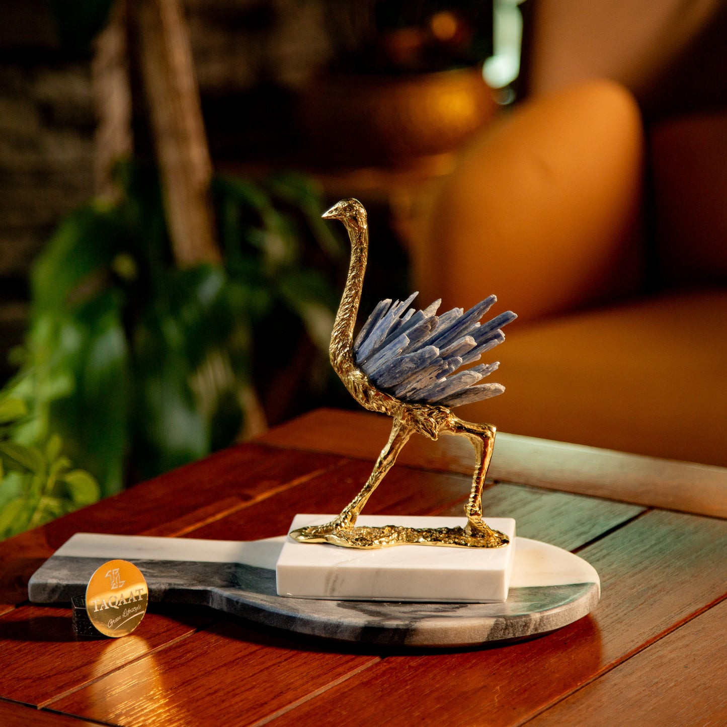 Modern Luxury Flamingo Crystal Copper Ornament