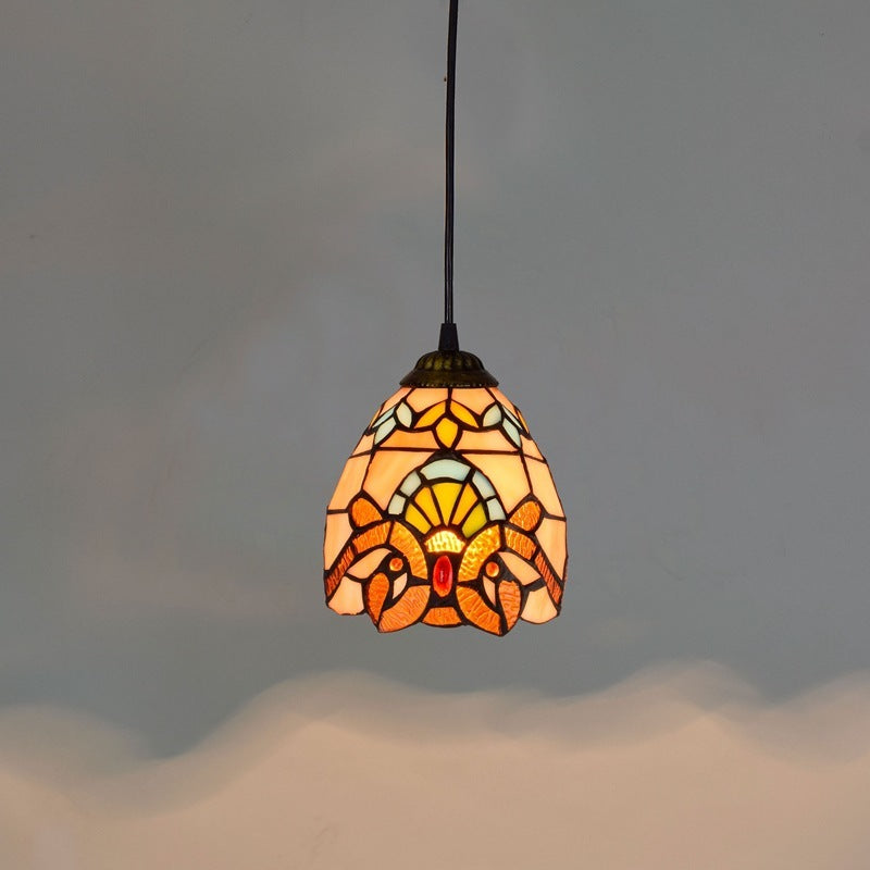 Retro Mediterranean Creative Stained Glass Chandelier